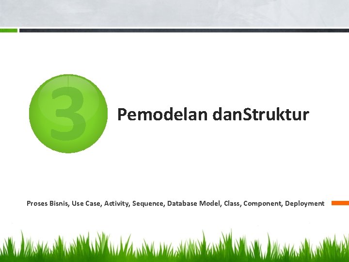 3 Pemodelan dan. Struktur Proses Bisnis, Use Case, Activity, Sequence, Database Model, Class, Component,