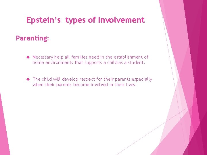 Epstein’s types of Involvement Parenting: Necessary help all families need in the establishment of