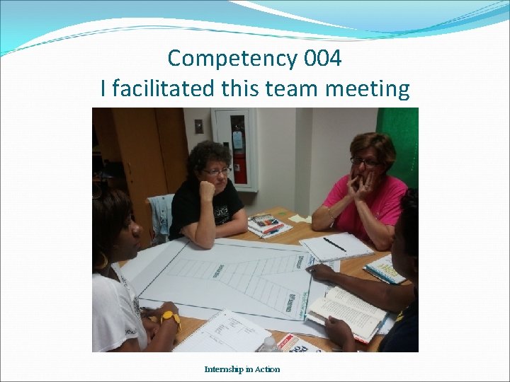 Competency 004 I facilitated this team meeting Internship in Action 