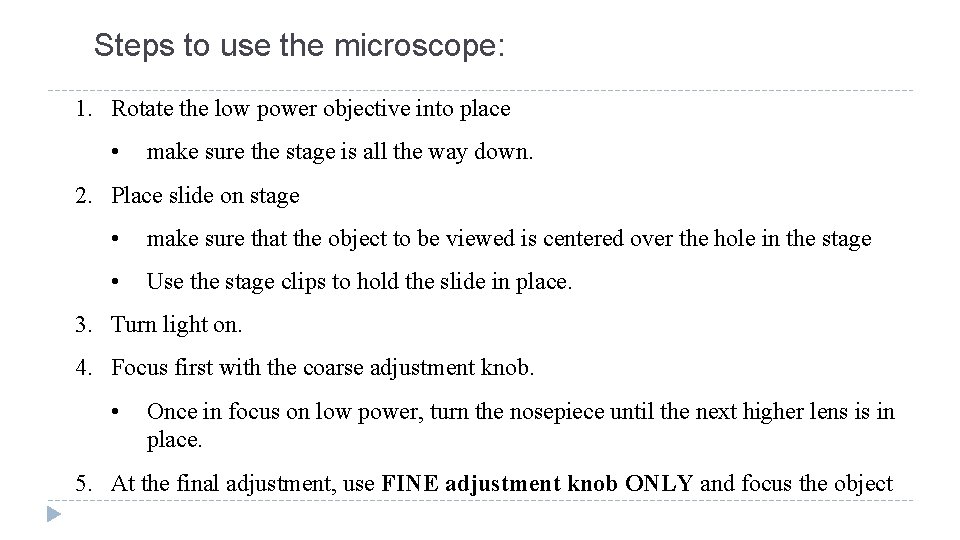 Lecture 2 Microscopy Introduction to Microscopy Cell Biology