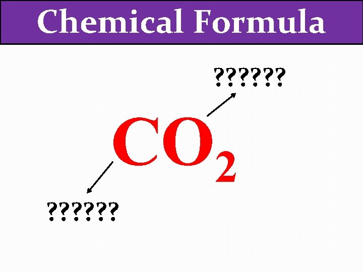 Chemical Formula ? ? ? CO 2 ? ? ? 