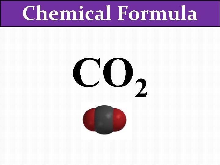 Chemical Formula CO 2 