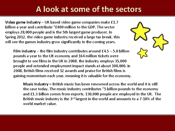 A look at some of the sectors Video game Industry – UK based video