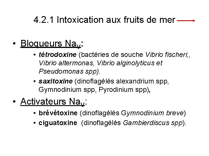 4. 2. 1 Intoxication aux fruits de mer • Bloqueurs Na. V: • tétrodoxine
