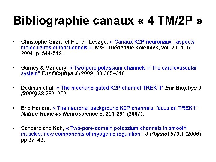 Bibliographie canaux « 4 TM/2 P » • Christophe Girard et Florian Lesage, «