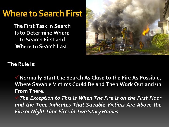 Where to Search First The First Task in Search Is to Determine Where to