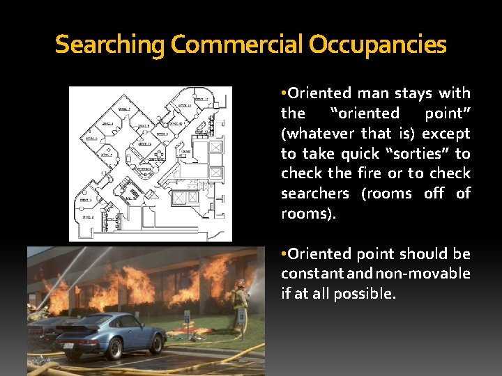 Searching Commercial Occupancies • Oriented man stays with the “oriented point” (whatever that is)