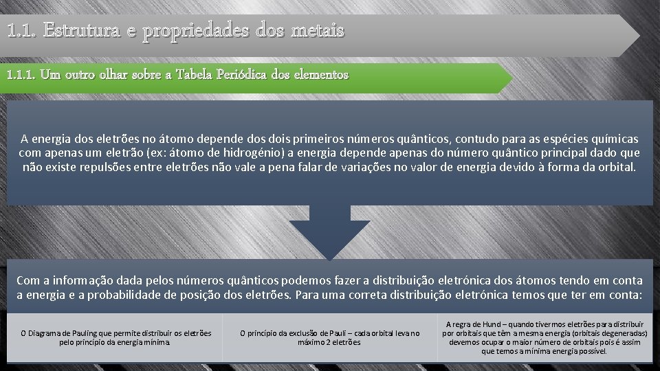 1. 1. Estrutura e propriedades dos metais 1. 1. 1. Um outro olhar sobre