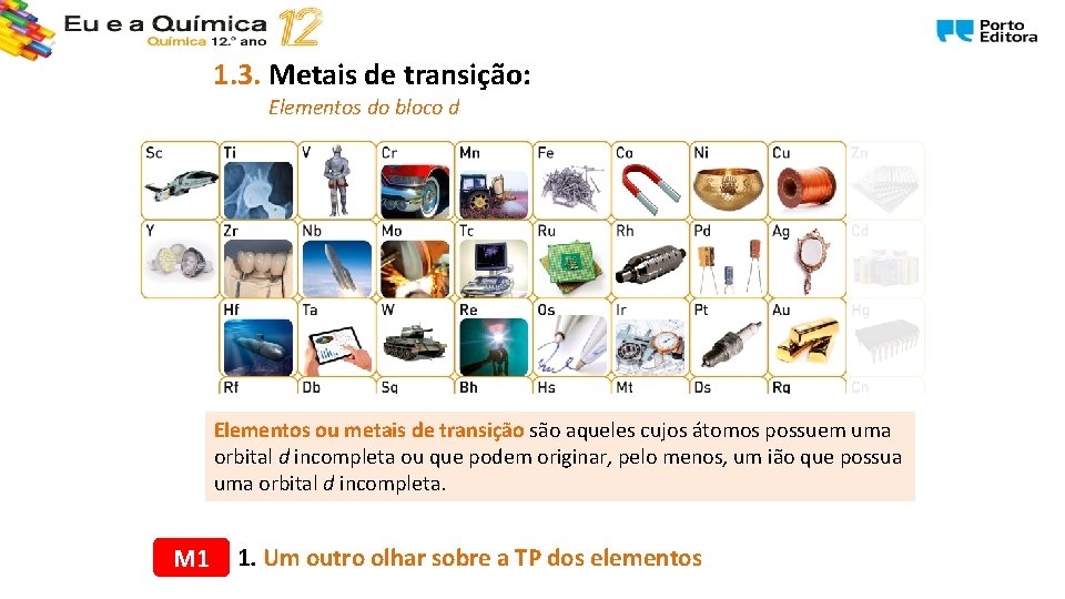 1. 3. Metais de transição: Elementos do bloco d Elementos ou metais de transição