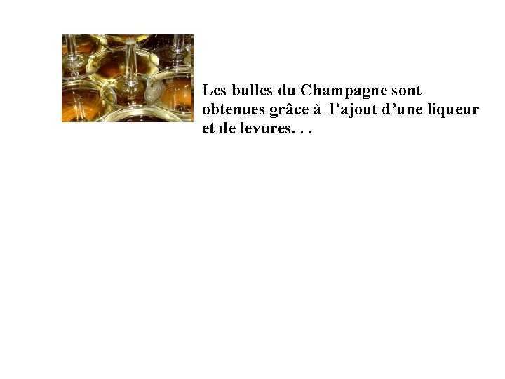 Les bulles du Champagne sont obtenues grâce à l’ajout d’une liqueur et de levures.