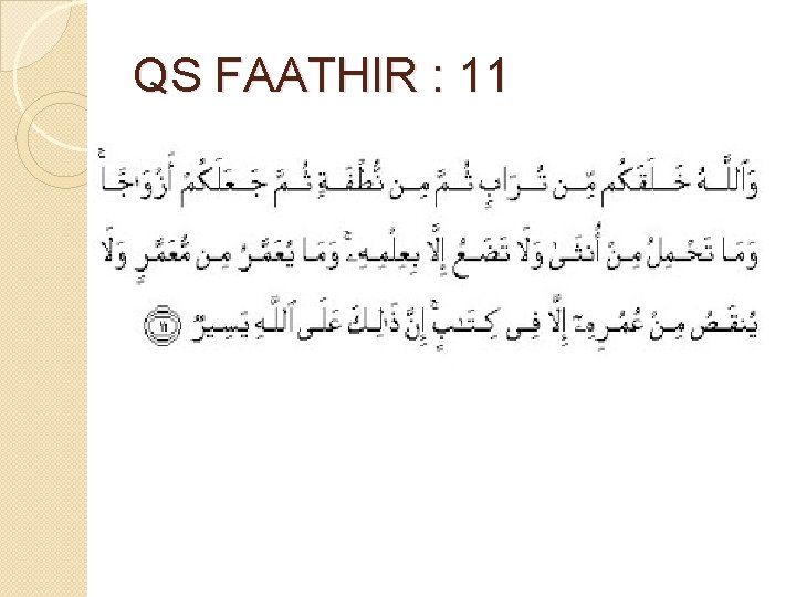 QS FAATHIR : 11 