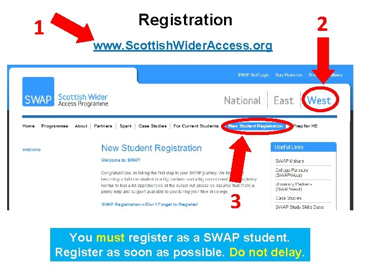 1 Registration www. Scottish. Wider. Access. org 3 You must register as a SWAP