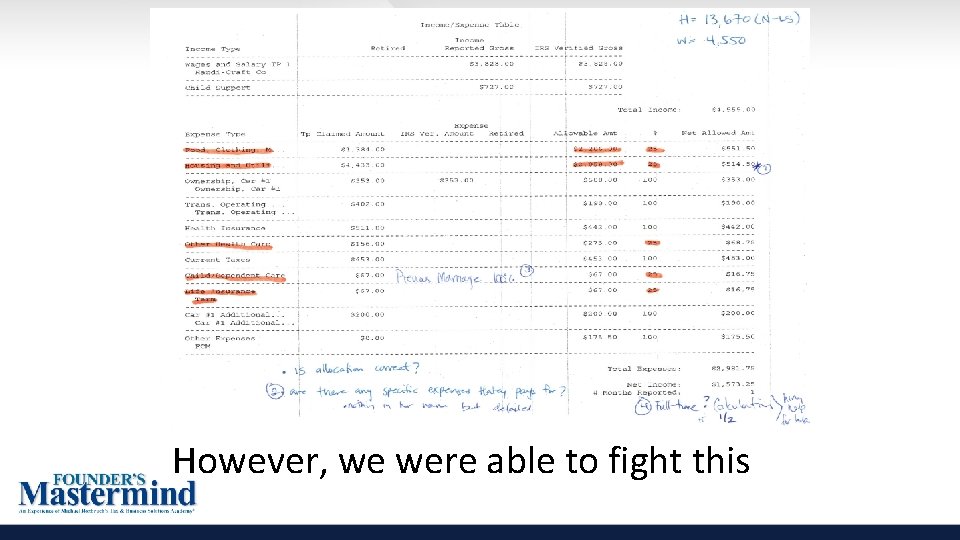 However, we were able to fight this 