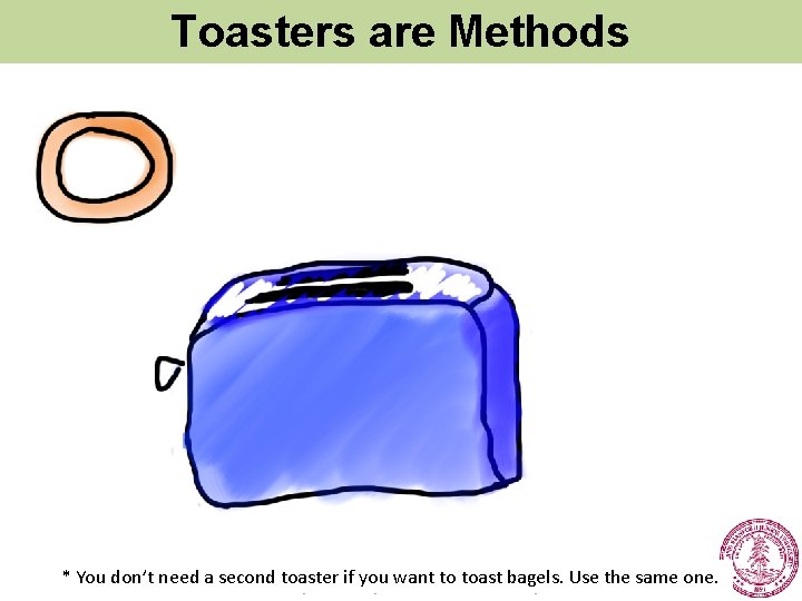 Toasters are Methods * You don’t need a second toaster if you. Stanford want