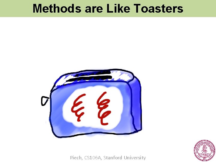 Methods are Like Toasters Piech, CS 106 A, Stanford University 