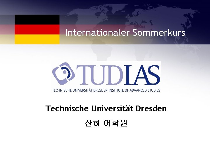 Internationaler Sommerkurs Technische Universität Dresden 산하 어학원 