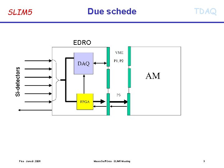 SLIM 5 Due schede TDAQ Si-detectors EDRO Pisa - June 9, 2006 Mauro Dell'Orso