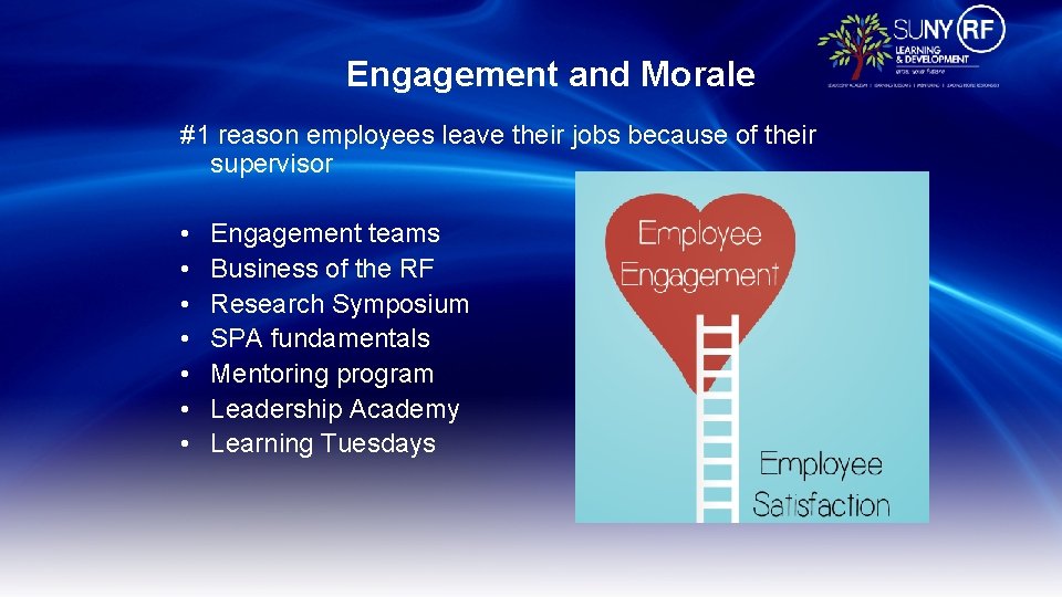Engagement and Morale #1 reason employees leave their jobs because of their supervisor •