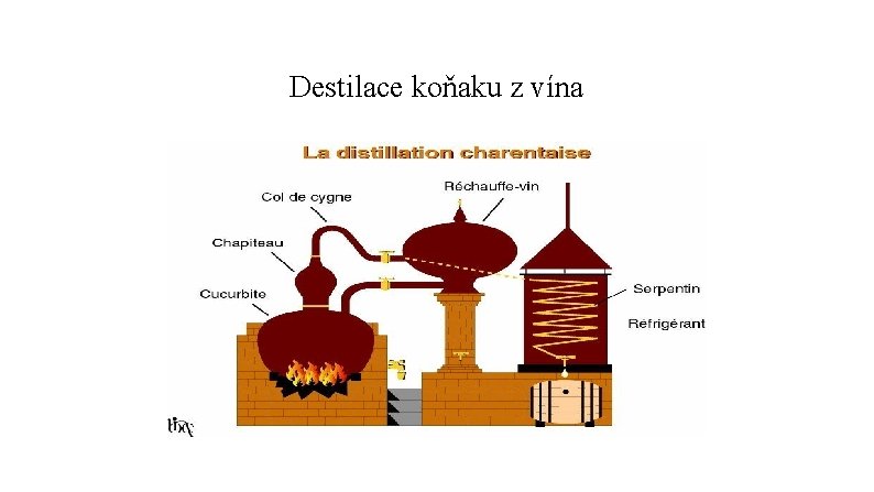 Destilace koňaku z vína 