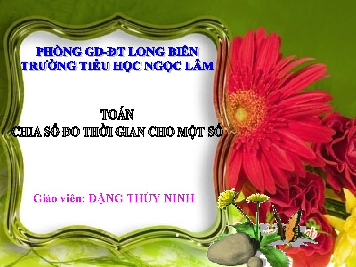 Giáo viên: ĐẶNG THÙY NINH 