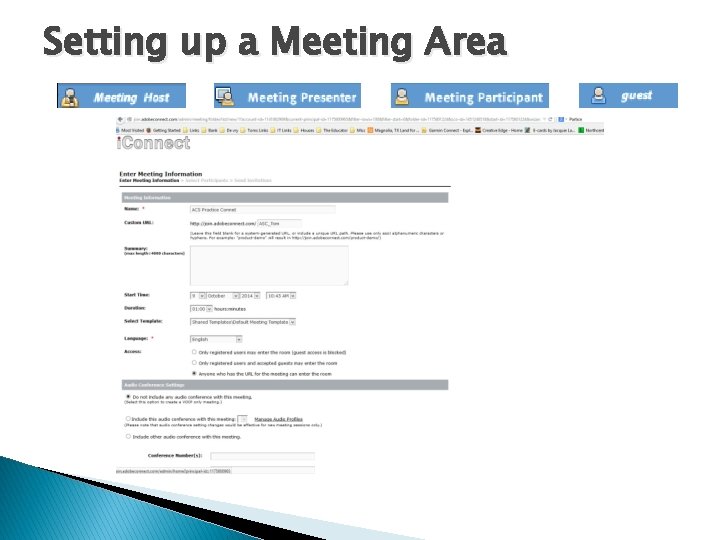 Setting up a Meeting Area 