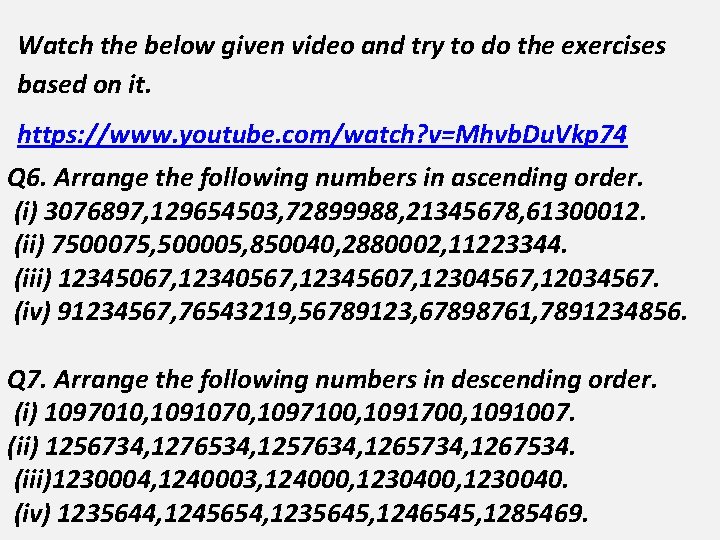 Watch the below given video and try to do the exercises based on it.
