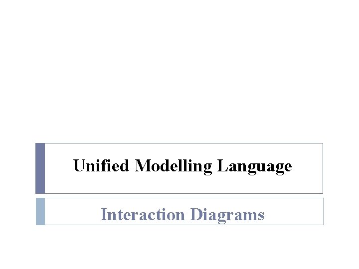 Unified Modelling Language Interaction Diagrams 