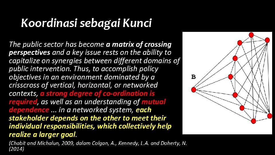 Koordinasi sebagai Kunci The public sector has become a matrix of crossing perspectives and