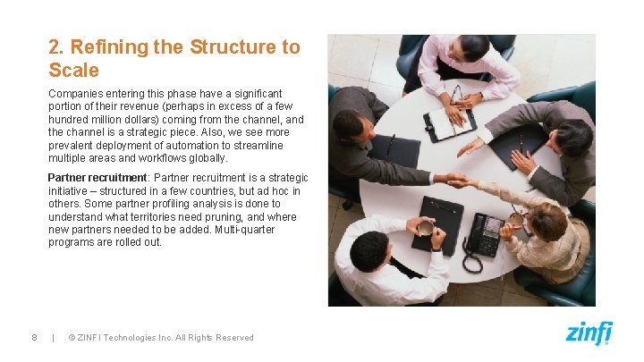 2. Refining the Structure to Scale Companies entering this phase have a significant portion