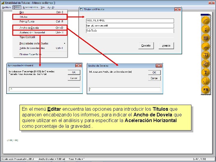 En el menú Editar encuentra las opciones para introducir los Títulos que aparecen encabezando