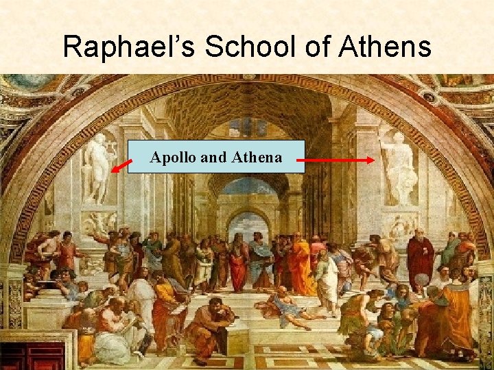 Raphael’s School of Athens Apollo and Athena 