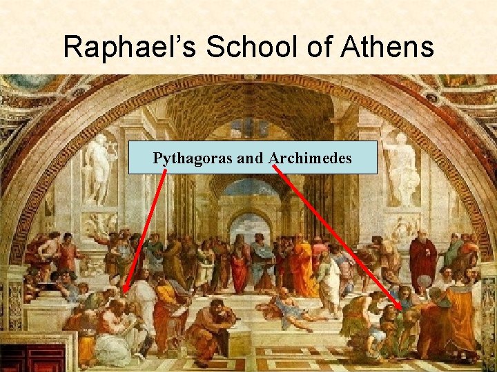 Raphael’s School of Athens Pythagoras and Archimedes 