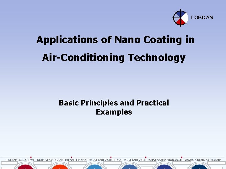 LORDAN Applications of Nano Coating in Air-Conditioning Technology Basic Principles and Practical Examples 