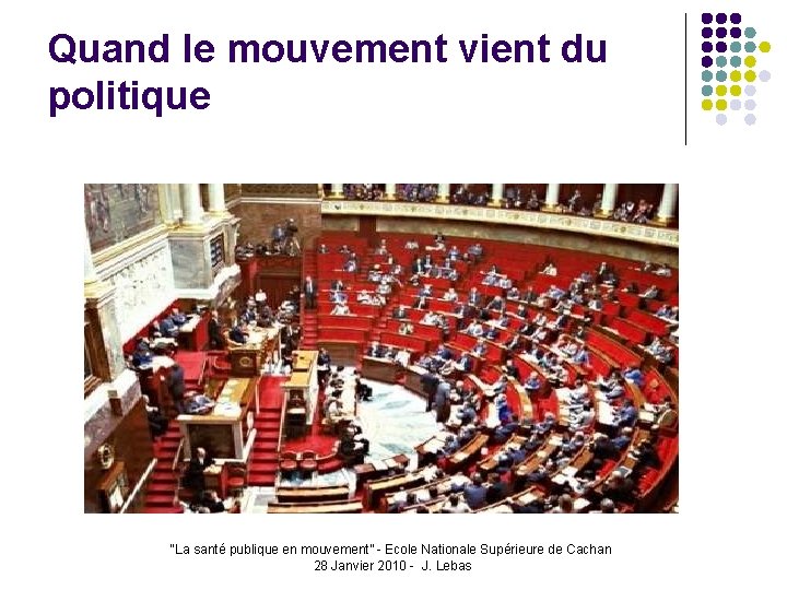 Quand le mouvement vient du politique “La santé publique en mouvement” - Ecole Nationale