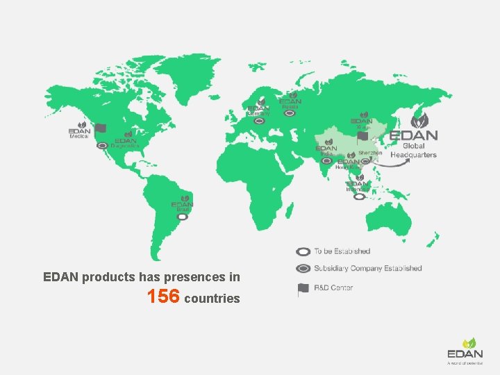 EDAN products has presences in 156 countries 