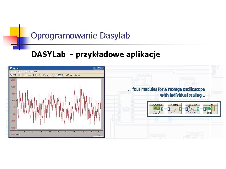 Oprogramowanie Dasylab DASYLab - przykładowe aplikacje 