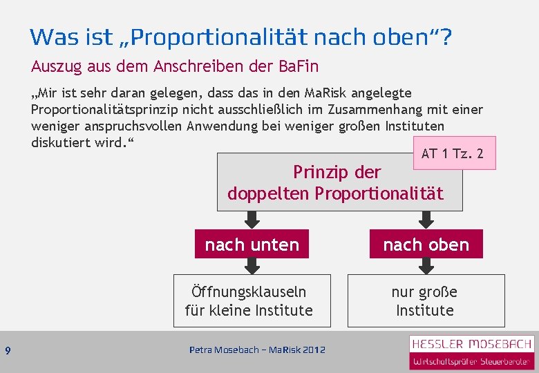 Was ist „Proportionalität nach oben“? Auszug aus dem Anschreiben der Ba. Fin „Mir ist