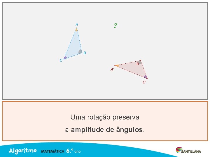 Uma rotação preserva a amplitude de ângulos. 