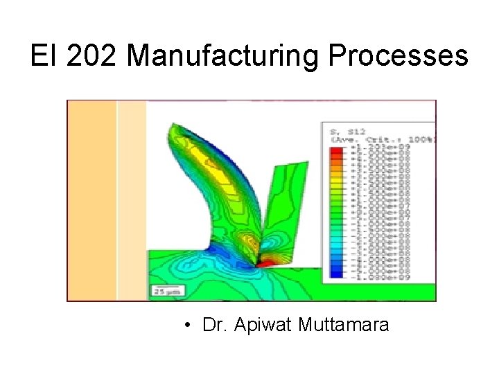 EI 202 Manufacturing Processes • Dr. Apiwat Muttamara 