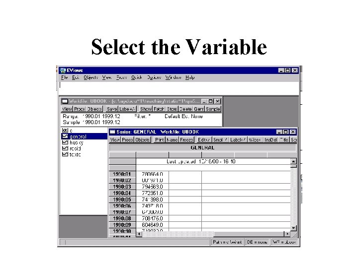 Select the Variable 