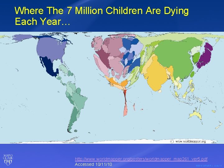 Where The 7 Million Children Are Dying Each Year… http: //www. worldmapper. org/posters/worldmapper_map 261_ver