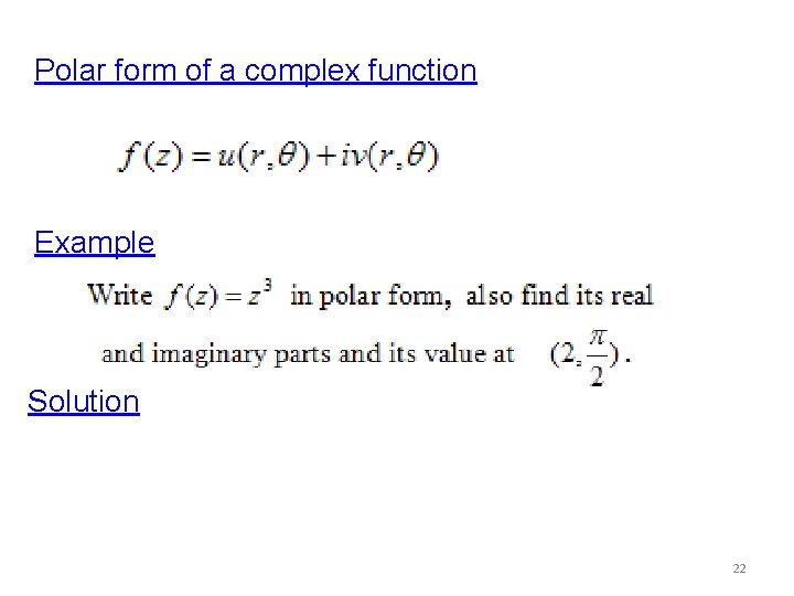 Polar form of a complex function Example Solution 22 