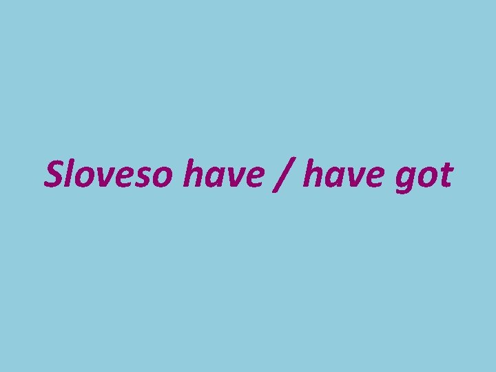 Sloveso have / have got 