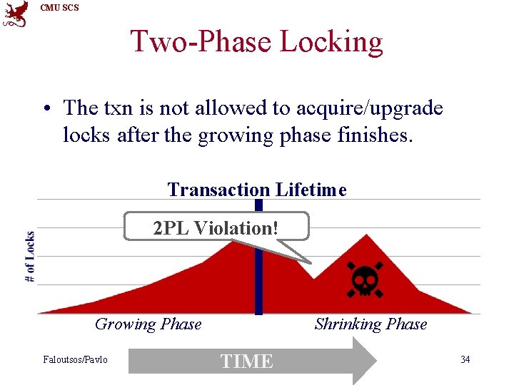 CMU SCS Two-Phase Locking • The txn is not allowed to acquire/upgrade locks after