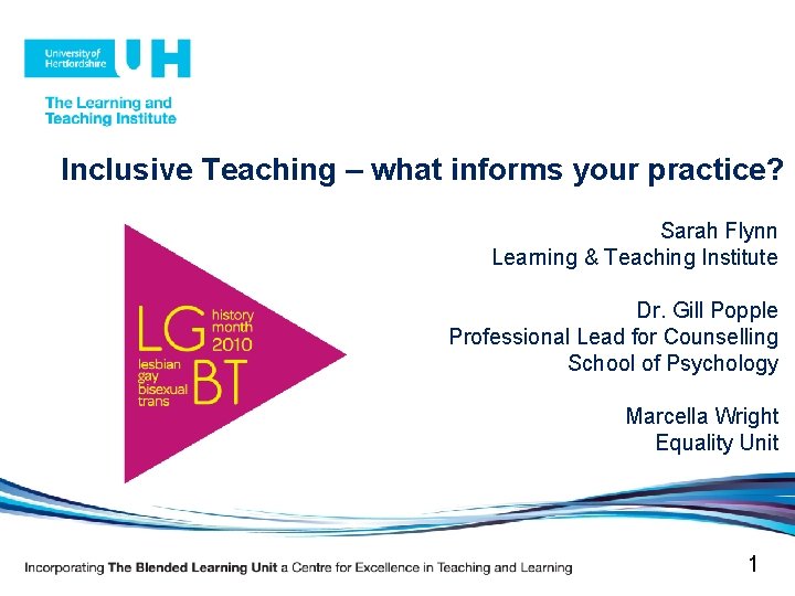 Inclusive Teaching – what informs your practice? Sarah Flynn Learning & Teaching Institute Dr. Inclusive Teaching – what informs your practice? Sarah Flynn Learning & Teaching Institute Dr.