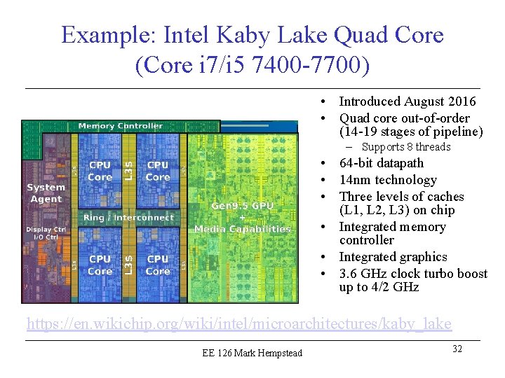 Example: Intel Kaby Lake Quad Core (Core i 7/i 5 7400 -7700) • Introduced Example: Intel Kaby Lake Quad Core (Core i 7/i 5 7400 -7700) • Introduced