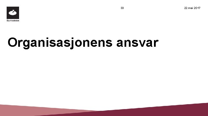 33 Organisasjonens ansvar 22. mai 2017 