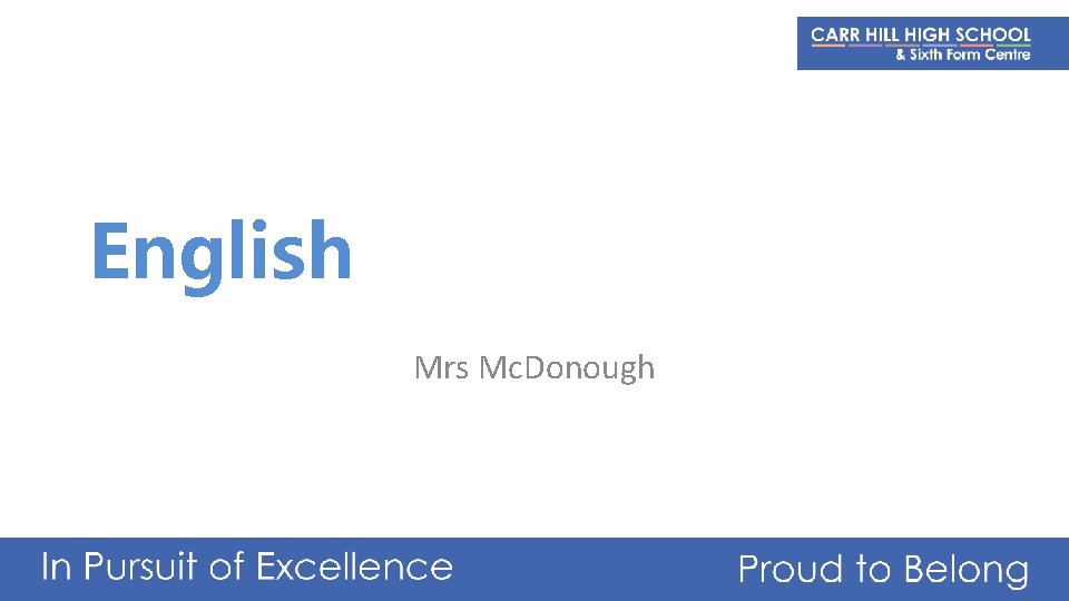 English Mrs Mc. Donough 