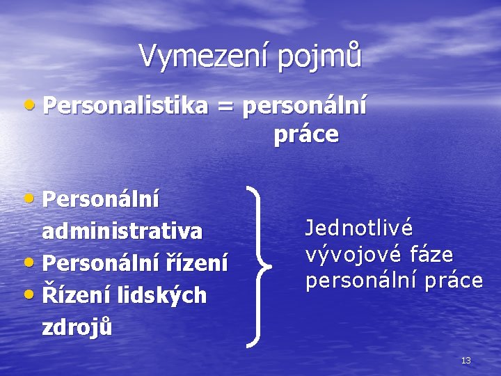 Vymezení pojmů • Personalistika = personální práce • Personální administrativa • Personální řízení •