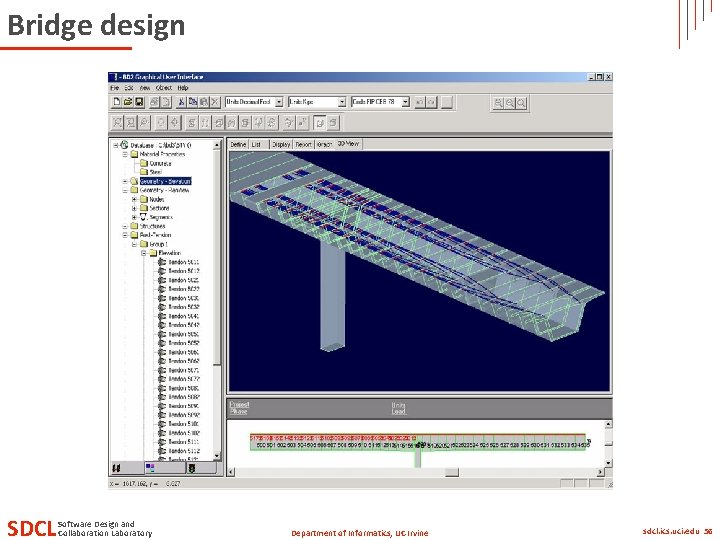 Bridge design SDCL Software Design and Collaboration Laboratory Department of Informatics, UC Irvine sdcl.